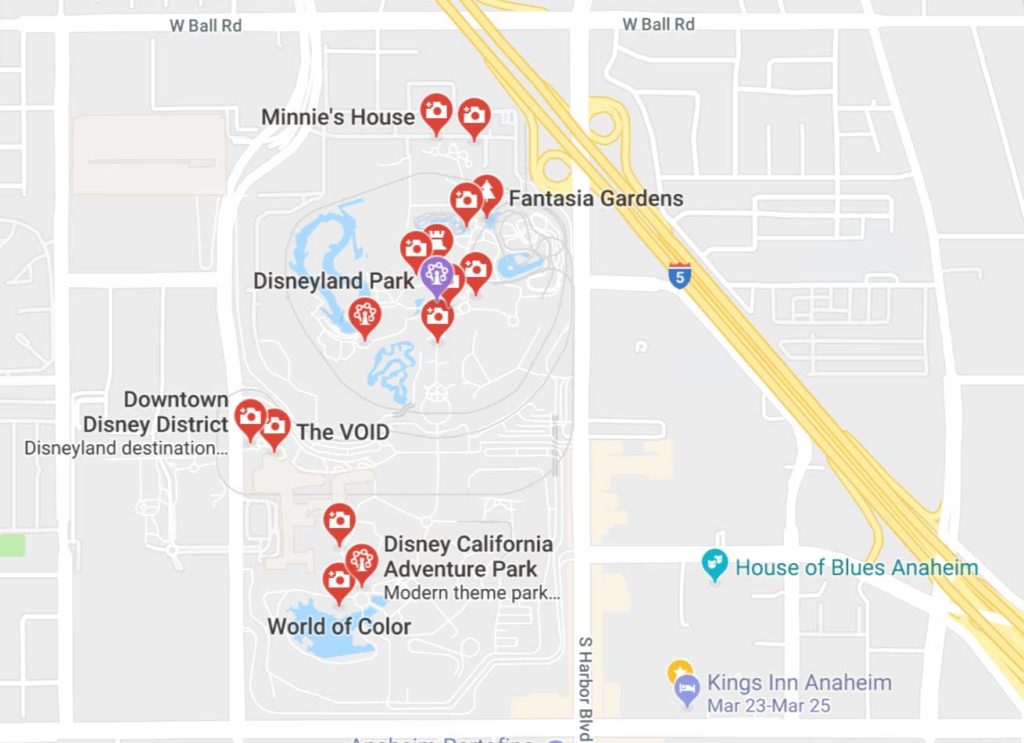 anaheim hotel map near disneyland